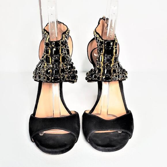 Vince Camuto Signature Suede Embellished Collar Stiletto Heels 11 - Picture 2 of 12